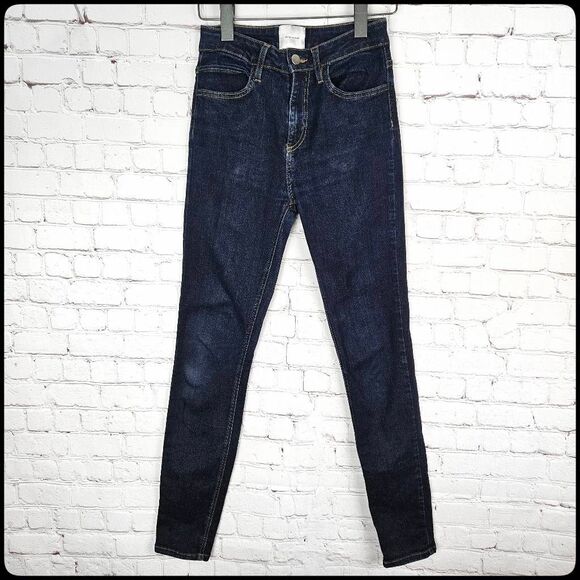 WHICH WE WANT Women's Deep Wash High Rise Classic Everyday Cigarette Jeans 28 - Picture 1 of 6